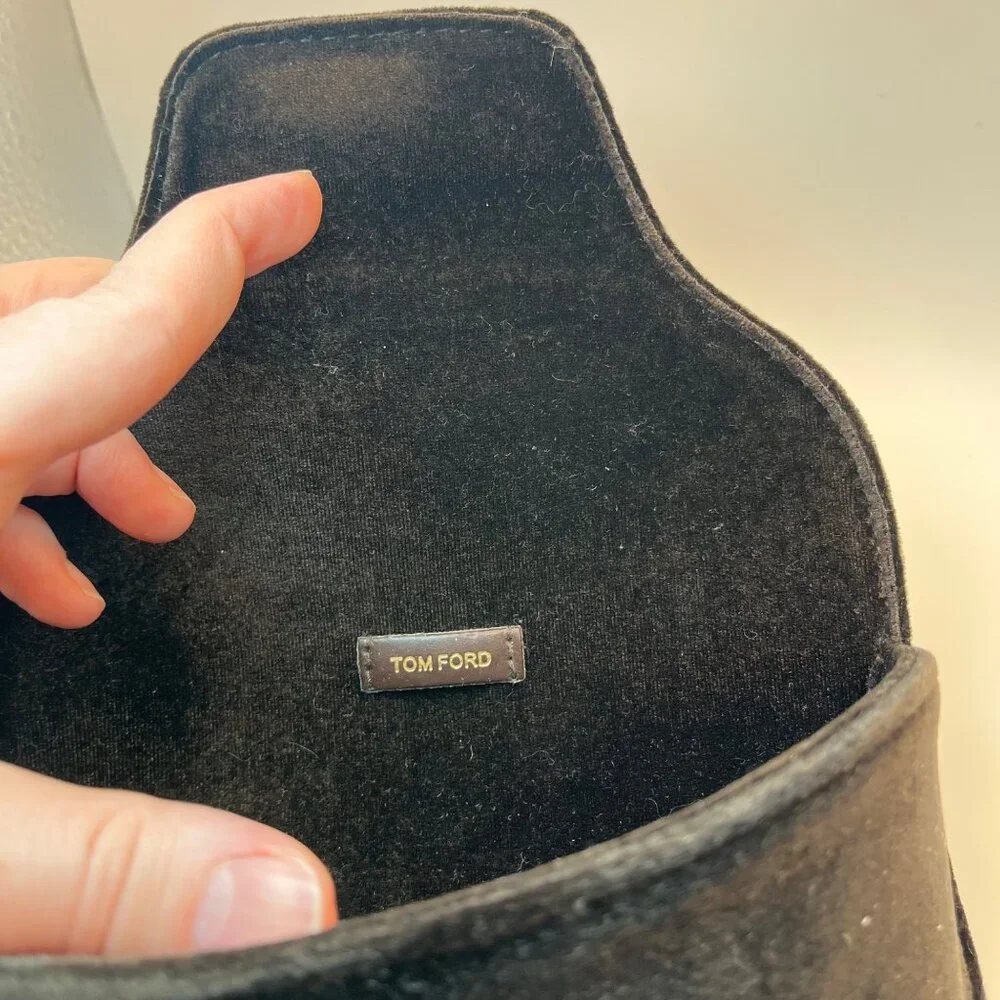 Tom Ford Chocolate Brown Velvet Empty Sunglasses Case
